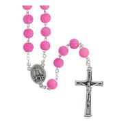 Holyart Rosario grani Fuxia con Brillantini plastica 5 mm