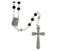 Holyart Rosario Obbedienza grani Vetro Marrone 6 mm - Collezione Corone Fede 17/47