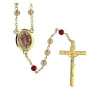 Holyart Rosario SS. Trinità grani Vetro Grigio 6 mm - Collezione Corone Fede 10/47