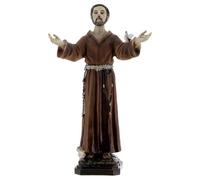Holyart San Francesco Assisi Colomba sul Braccio Statua Resina 12 cm