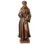 Holyart San Francesco bronzata per Esterno Val Gardena Fibra di Vetro, 60 cm (23.64 INC.)