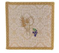 Holyart Servizi da Messa e conopei: Palla Rigida copricalice XP UVA e spiga Jacquard Damascato Avorio