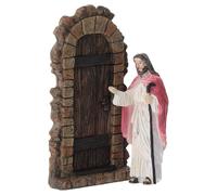 Holyart Set Gesù Che bussa alla Porta 10 cm Resina Dipinta presepe Pasquale