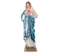 Holyart Statua gesso madreperlato Sacro Cuore di Maria h 40 cm