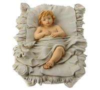 Holyart Statua Gesù Bambino Culla infrangibile Beige Oro 40 cm