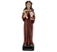 Holyart Statua Santa Rosalia Corona Rose Teschio Resina 32 cm