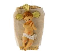 Holyart Statue Gesù Bambino: Bambin Gesù con aureola e culla 20 cm