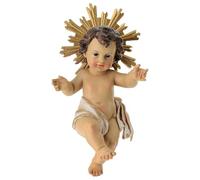 Holyart Statue Gesù Bambino: Bambinello con aureola e stoffa 25 cm