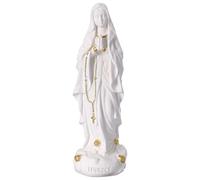 Holyart Statue in resina e PVC: Madonna di Lourdes resina bianca e oro 30 cm