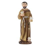 Holyart Statue in resina e PVC: San Francesco uccellini statua resina dipinta 9 cm