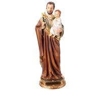 Holyart Statue in resina e PVC: San Giuseppe con bambino e giglio statuina 25 cm resina colorata