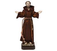 Holyart Statue in resina e PVC: Statua in resina e stoffa San Francesco 30 cm
