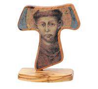 Holyart Tau con Base S. Francesco Assisi Legno 10 cm