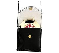 Holyart Teche Eucaristiche: Astuccio Porta viatico in Vera Pelle Nero con Cordino e teca 7,5 cm