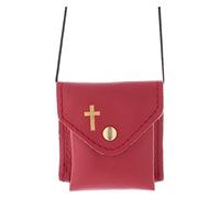 Holyart Teche Eucaristiche: Portateca Rosso 6,5x6,5 cm Vera Pelle