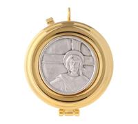 Holyart Teche Eucaristiche: Teca eucarestia ECCE Homo Peltro diam. 5 cm