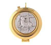 Holyart Teche Eucaristiche: Teca eucaristica Agnello Croce Peltro diam. 5 cm