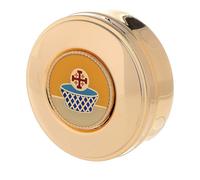 Holyart Teche Eucaristiche: Teca per ostie placca Cesto con Croce Ottone 3x10 cm