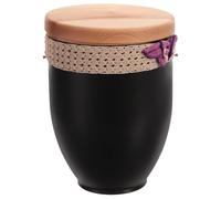 Holyart Urna funeraria Metallo Coperchio Legno Dettagli Uncinetto Orchidea