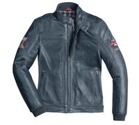 HolyFreedom Due Giacca in pelle da moto, blu scuro, Taglia XL