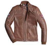 HolyFreedom Due Giacca in pelle da moto, marrone, Taglia L