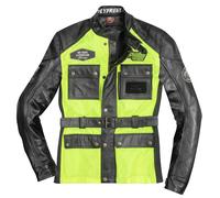 HolyFreedom Quattro Vision Giacca da moto in pelle/tessuto, nero/neon, Taglia S