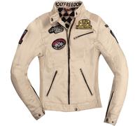 HolyFreedom Quattro Waxed Giacca tessile moto da donna, bianco, taglia L per donne