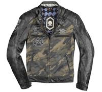 HolyFreedom Zero Camo giacca da moto in pelle/tessuto, nero/mimetismo, Taglia L