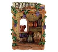 Holyhome Bottega Osteria per Presepe 10x8x5 cm (3,93x3,14x1,96 Inch) - Per Statuine da 6/8 cm - Realizzata in Resina - Dipinta a Mano - Made in Italy
