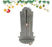 Holz Adventskalender 24 Tage Weihnachts Countdown Kalender 23x16cm | Lustige Tischdekoration Blau Schwarz | Wiederverwendbarer Holzkalender