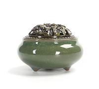 Holz sammlung Bruciatore per Porta Incenso, Diffusore di Incenso, Bruciatore di Incenso in Ceramica Portatile con Bastone in Ottone Incenso Calabash per Yoga Ufficio, Creative Arredamento Idea Regalo