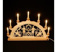Holz-Schwibbogen Arco di Luci Bergmann Omini Dei Monti 50 CM Made IN Erzgebirge
