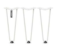 HOLZBRINK Gambe in metallo modello hairpin avorio 30 cm (3 pezzi) HLT-12A | Gambe per credenza, scaffale e mobili fai da te | Design vintage, stile industriale, resistenza elevata