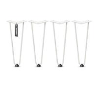HOLZBRINK Gambe in metallo modello hairpin avorio 30 cm (4 pezzi) HLT-12A | Gambe per credenza, scaffale e mobili fai da te | Design vintage, stile industriale, resistenza elevata