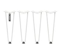 HOLZBRINK Gambe in metallo modello hairpin avorio 35 cm (4 pezzi) HLT-12A | Gambe per panca, tavolino e mobili fai da te | Design vintage, stile industriale, resistenza elevata