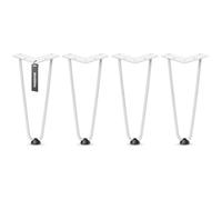 HOLZBRINK Gambe in metallo modello hairpin bianco 25 cm (4 pezzi) HLT-12A | Gambe per credenza, scaffale e mobili fai da te | Design vintage, stile industriale, resistenza elevata