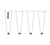 HOLZBRINK Gambe in metallo modello hairpin bianco 30 cm (4 pezzi) HLT-12A | Gambe per credenza, scaffale e mobili fai da te | Design vintage, stile industriale, resistenza elevata
