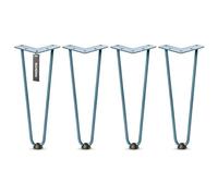HOLZBRINK Gambe in metallo modello hairpin blu cenere 30 cm (4 pezzi) HLT-12A | Gambe per credenza, scaffale e mobili fai da te | Design vintage, stile industriale, resistenza elevata