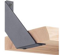 HOLZBRINK reggimensola, staffa per mensola in metallo grigio, 150x150x30 mm, a forma V, 1 pezzo, HLR-V-150-7016