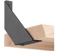 HOLZBRINK reggimensola, staffa per mensola in metallo nero, 150x150x30 mm, a forma V, 8 pezzi, HLR-V-150-9005