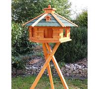 holzdekoladen Maxi Casetta per Uccelli Casa per Gli Uccelli con E Senza Supporto 67 x 45 cm Trattata Tipo 5.1 - Verde, mit Ständer