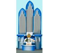 Holzfigur Angelo An Il Orgel con Corona & Meccanismo Musicale Altezza 6cm Nuovo