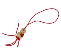 Holzfigur Ciondolo Cellulare pendente Omino Rosso Portafortuna 80er Amore Cuore