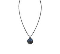 HOLZKERN Collana da uomo in acciaio inossidabile Archetype Sodalite/Grigio | Gioiello con pendente opaco raffigurante catene montuose
