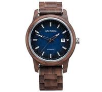 HOLZKERN Orologio automatico da uomo Nightbird noce/blu