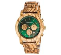 HOLZKERN Orologio Da Uomo Cronografo Blätterdach Zebrano/Marmo Crono