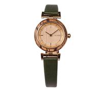 HOLZKERN Orologio da donna analogico Laura The Compass Collection realizzato in legno di zebrawood e acciaio inossidabile dorato quarzo giapponese diametro 28 mm vera pelle verde orologio da polso da donna