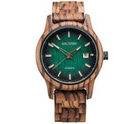 HOLZKERN Orologio da polso automatico da uomo Nightbird Zebrano/Verde