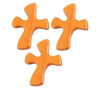 Holzkreuze - Kleines Holzkreuz | Handkreuze Aus Holz | Taschenkreuze | Wandkreuze | Handgehaltene Gebetskreuze | 3er-Set Kleine Taschenkreuze, Spirituelle Begleiterkreuze, Gebetskruzifix Männer Frauen