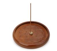 Holzlotus - Supporto per bastoncini di incenso, in legno, per bastoncini di incenso, con vassoio di raccolta cenere, ideale per la decorazione della casa, meditazione